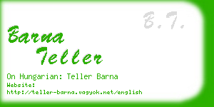 barna teller business card